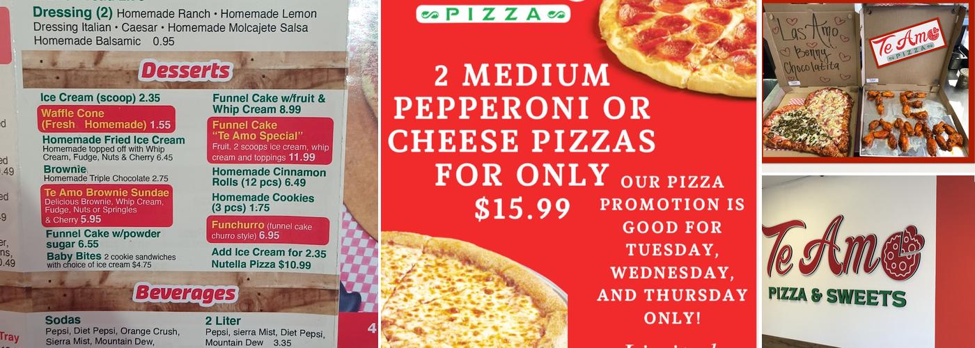 Te Amo Pizza Menu
