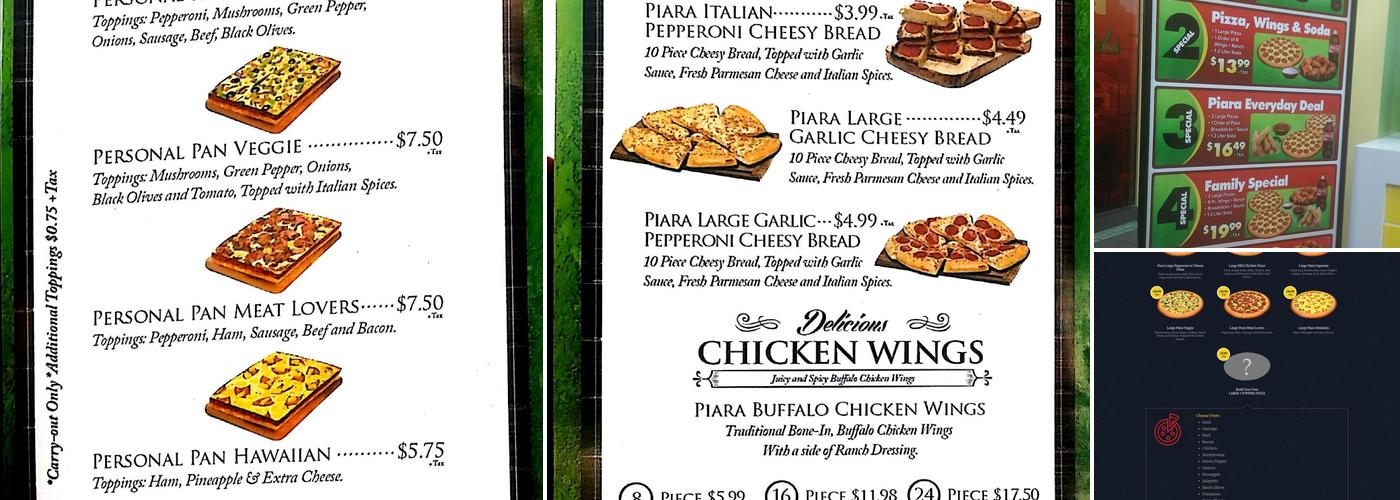 Piara Pizza Menu