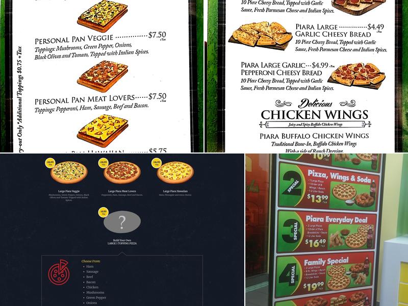 Piara Pizza Menu
