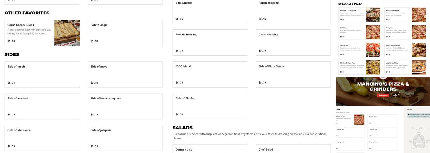 Mancino's Pizza & Grinders Menu