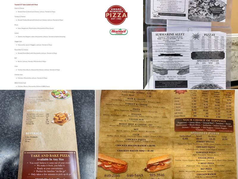 Main Street Pizza Menu