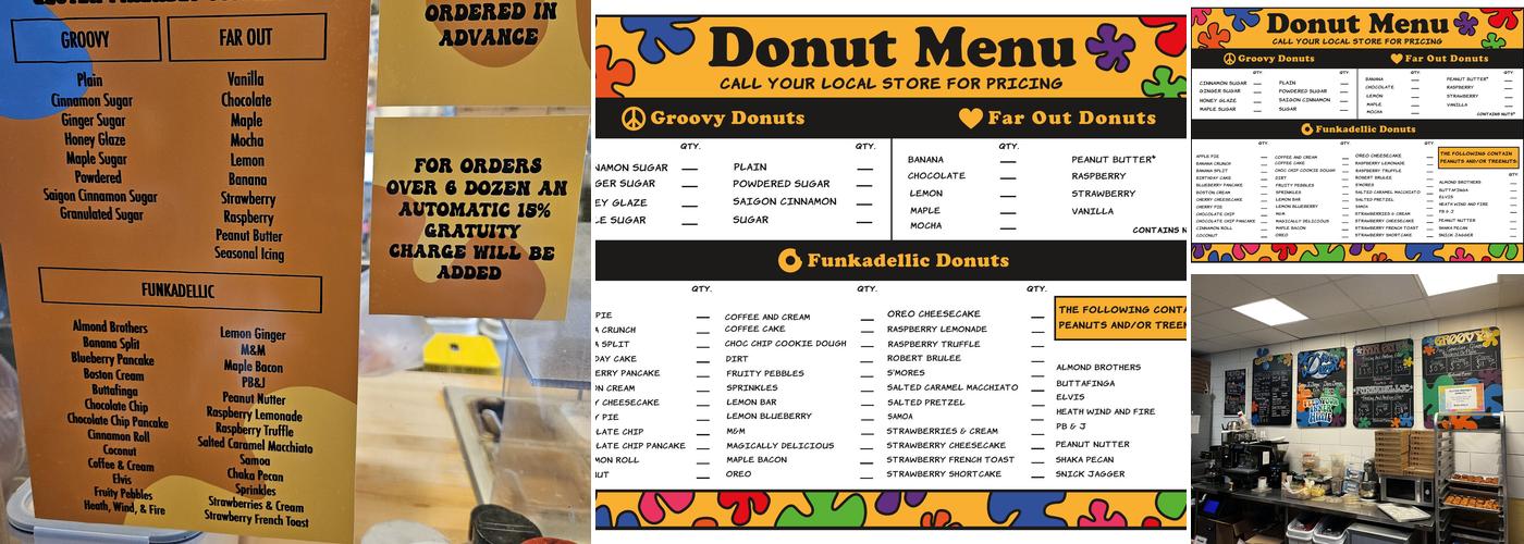 Peace, Love and Little Donuts of Morgantown Menu