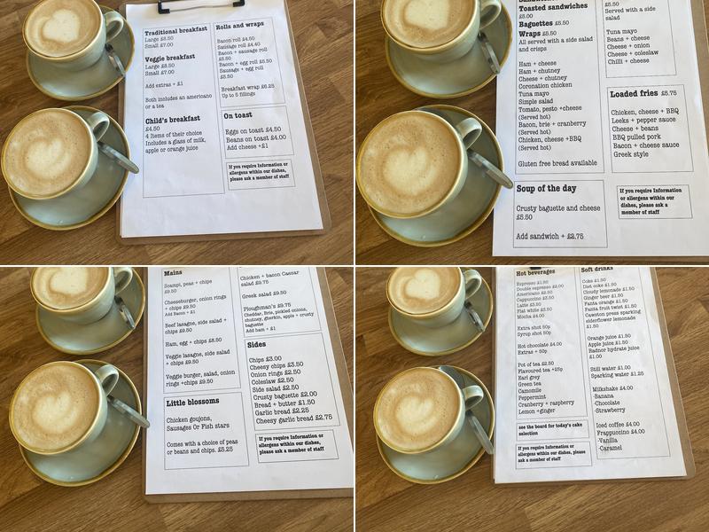 Blossoms Cafė Llangadog Menu