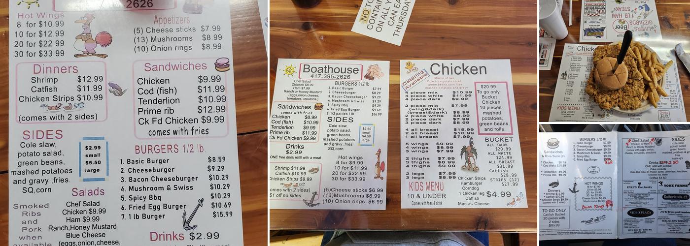 The Boathouse Menu