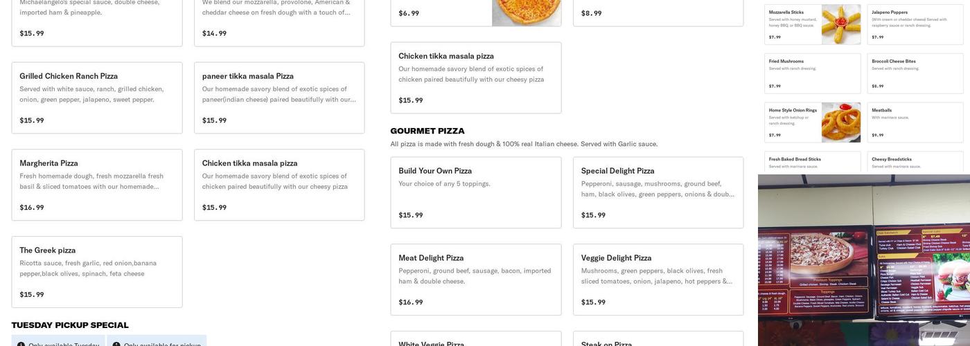 Michaelangelo's Towson Menu