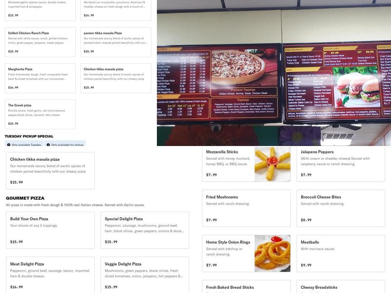 Michaelangelo's Towson Menu