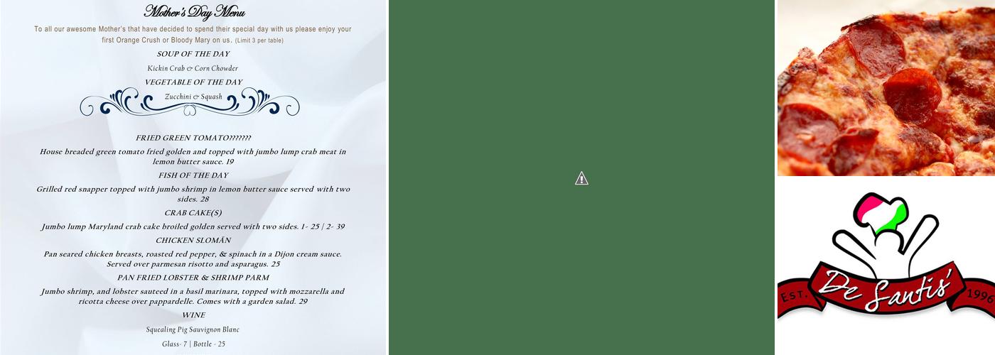 Desantis Pizza Grill & Bar Menu