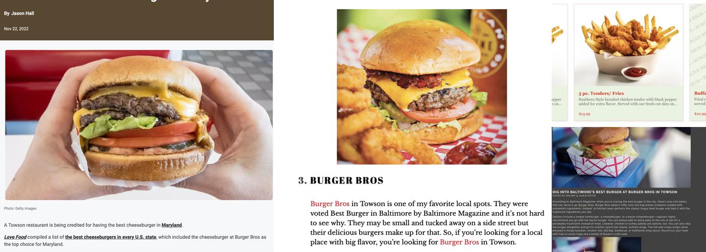 BURGER BROS Menu