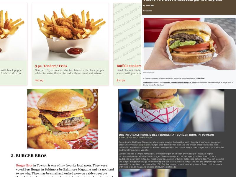 BURGER BROS Menu
