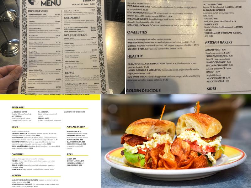 Stone Mill Bakery & Cafe Menu