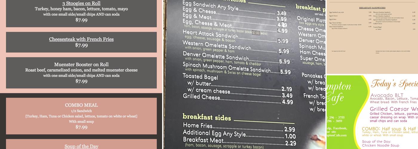 Hampton Café Menu
