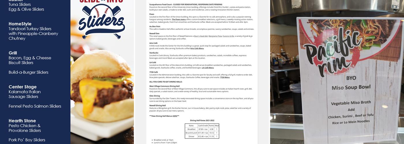 The Newell Dining Hall Menu