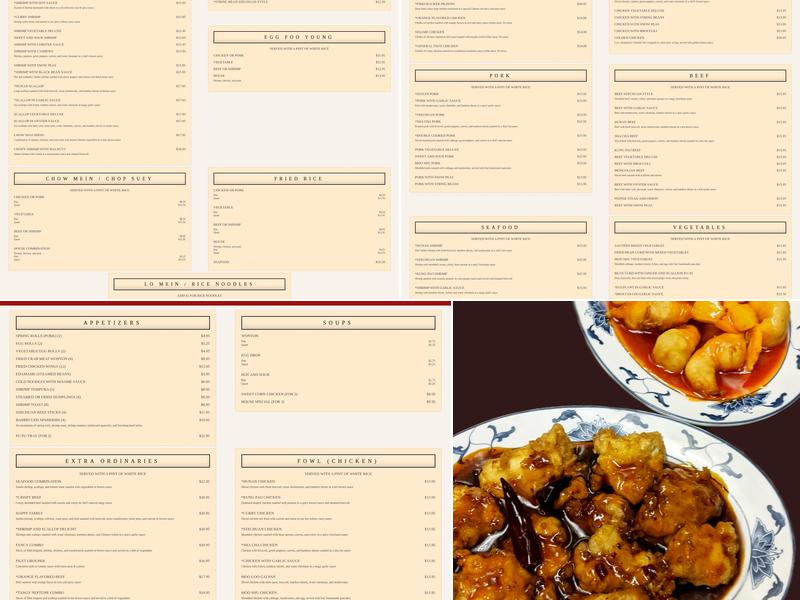 Golden House Restaurant Menu