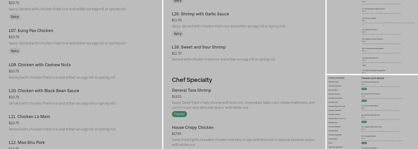 China Taste Menu