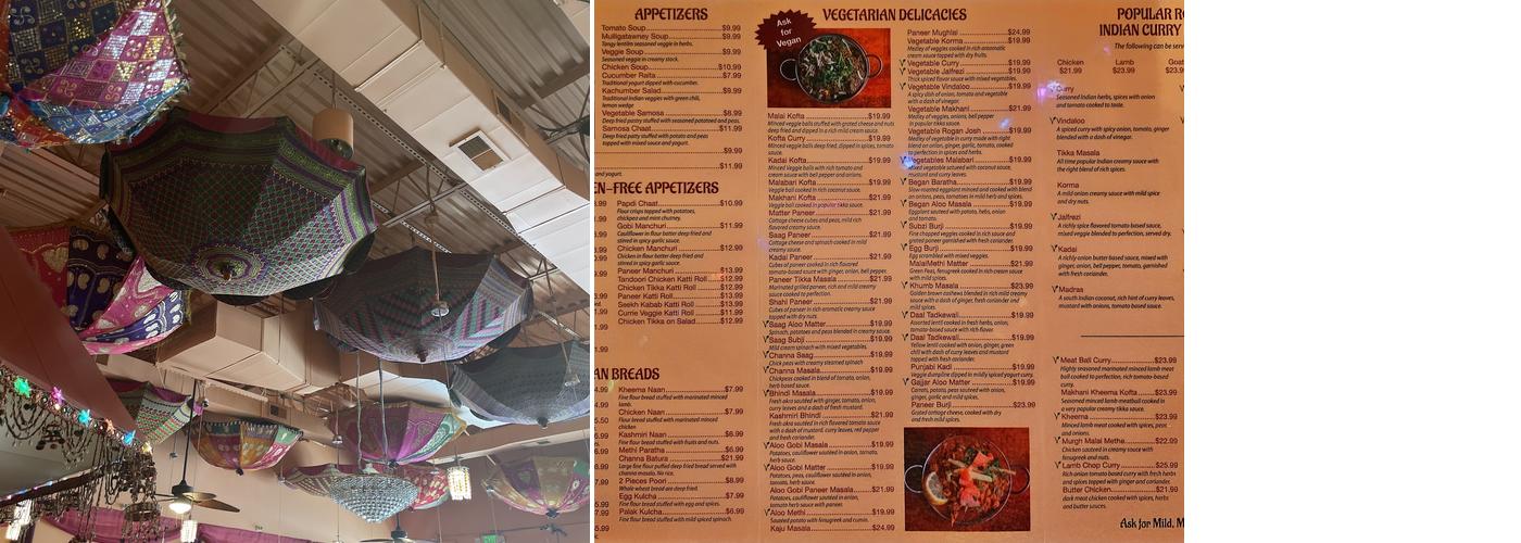 Cafe Spice Indian Cuisine Menu