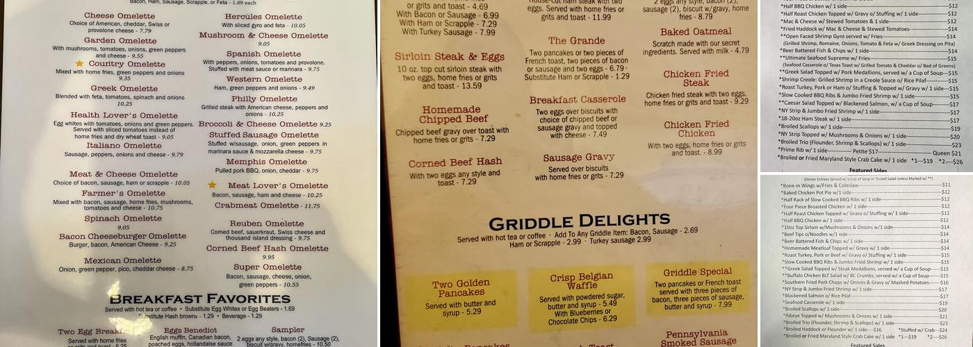 New Freedom Restaurant and Coffee Shop Menu