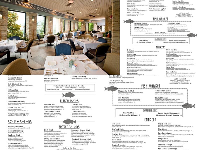 Bluestone Restaurant Menu