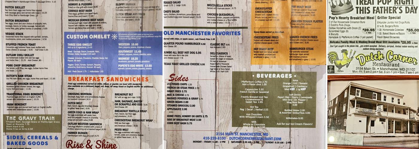 Dutch Corner Restaurant Menu