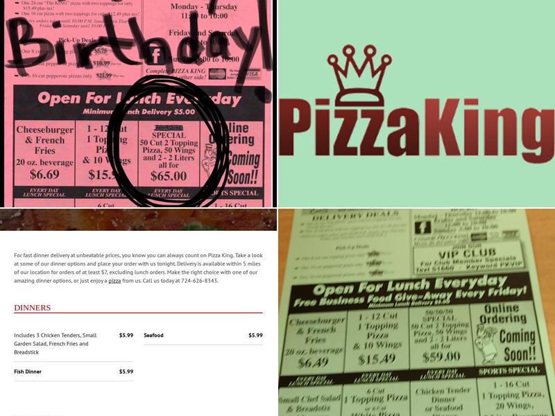 Pizza King Menu