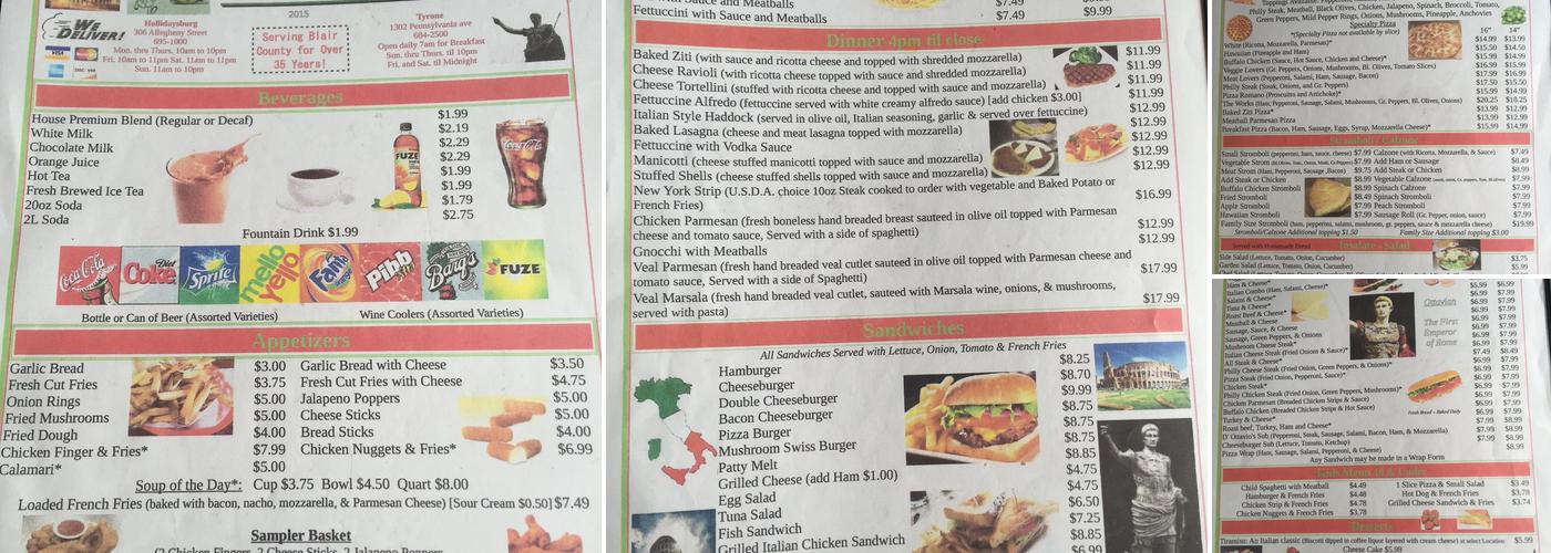 Ristorante Gran Sasso Menu