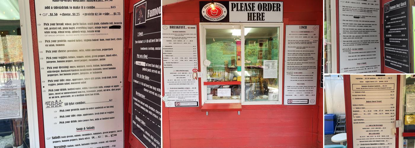Ohiopyle Bakery and Sandwich Shoppe Menu