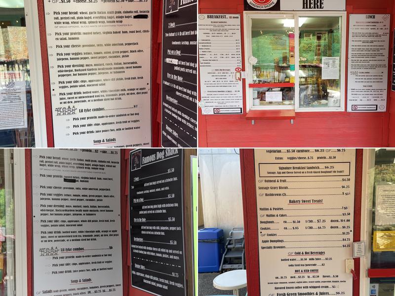 Ohiopyle Bakery and Sandwich Shoppe Menu