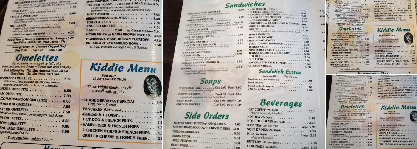 Ruthies Diner Menu