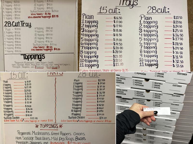 Marlene's Pizza Menu