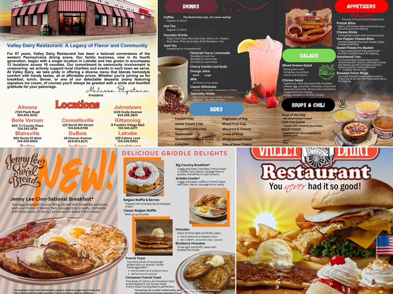 Valley Dairy Restaurant Menu