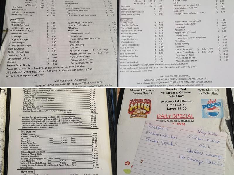 Wise's Restaurant Menu