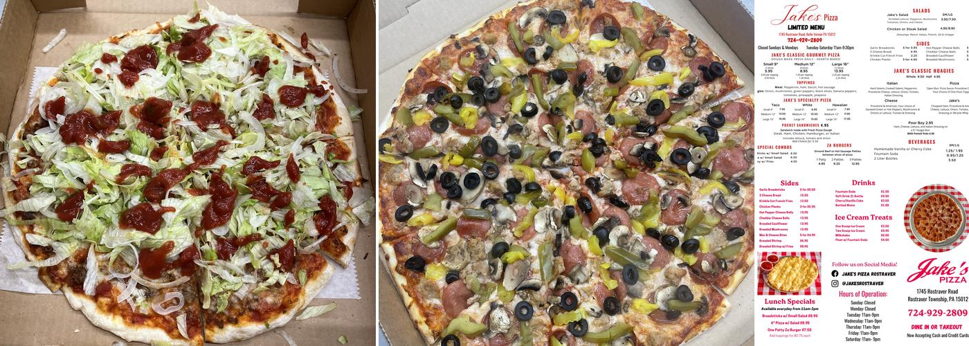 Jake's Pizza Rostraver Menu