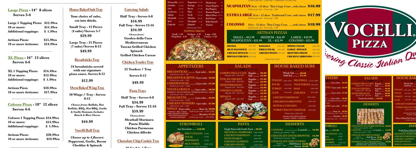 Vocelli Pizza Menu