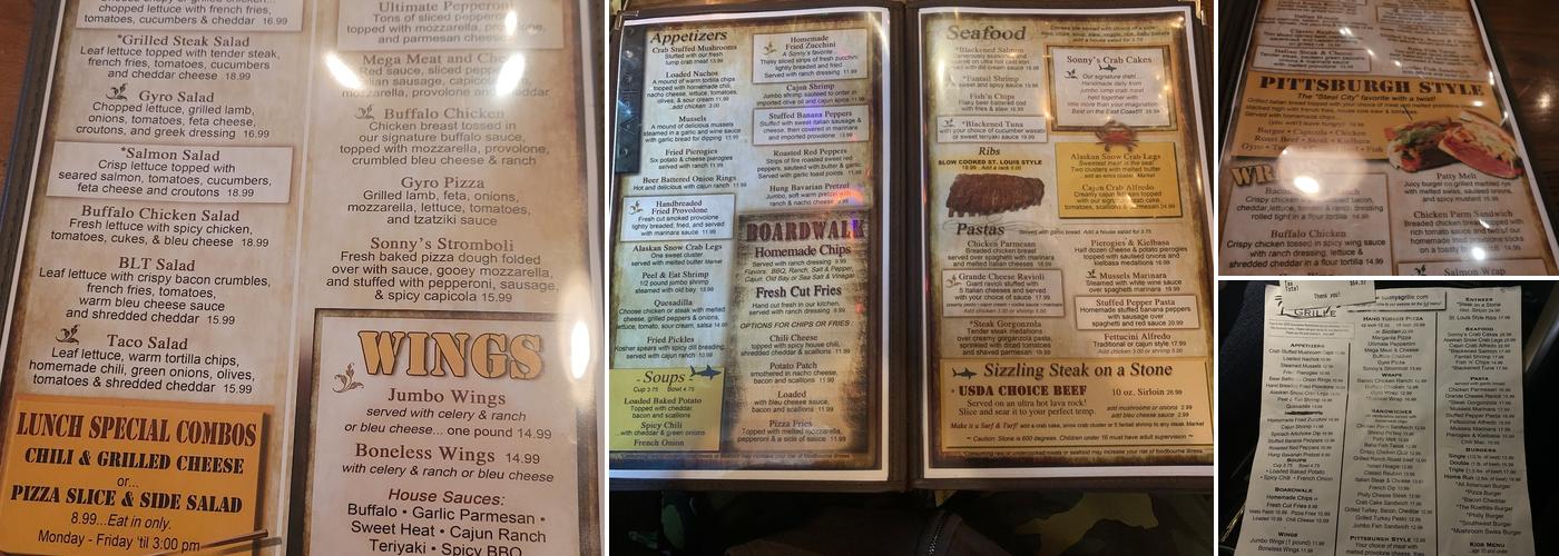 Sonny's Grille Menu