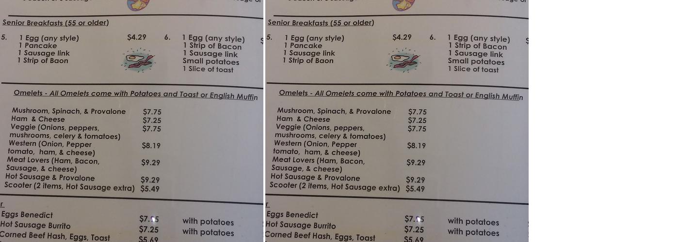 Jac's Cafe Menu