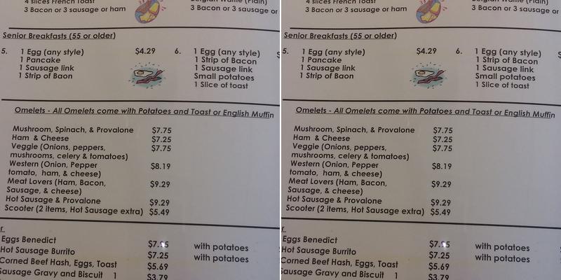 Jac's Cafe Menu