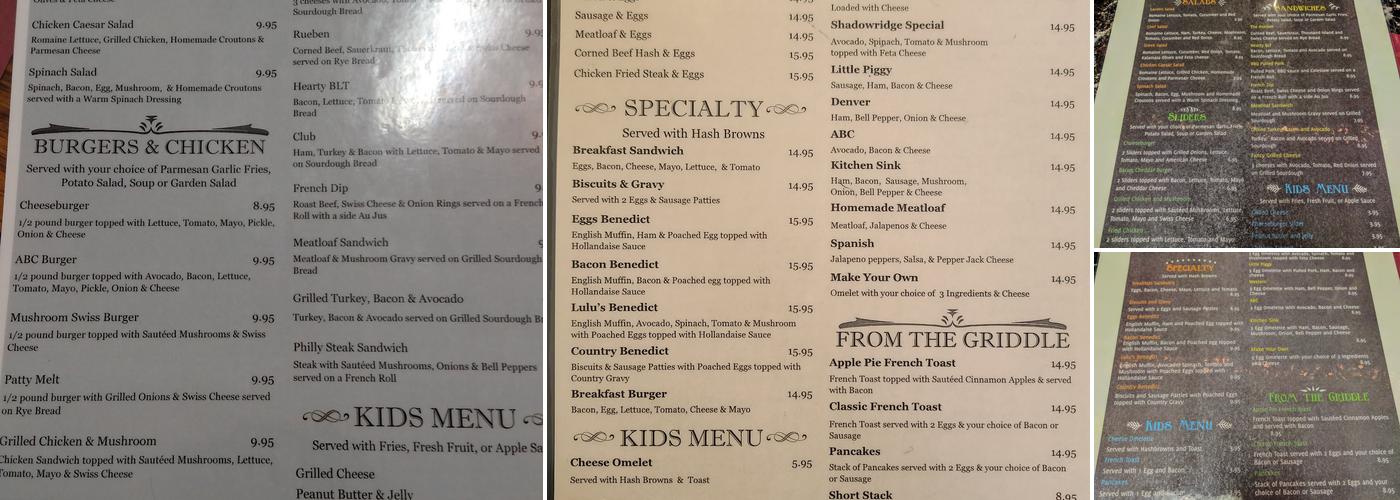 Connie's Menu