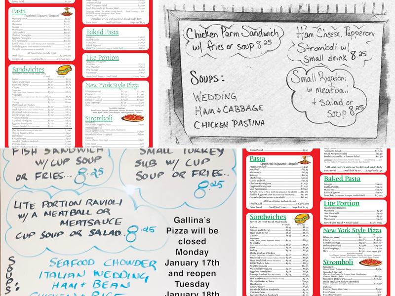 Gallina's Pizza & Restaurant Menu