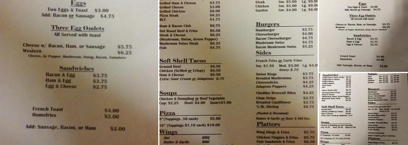 Big Stone Inn Menu