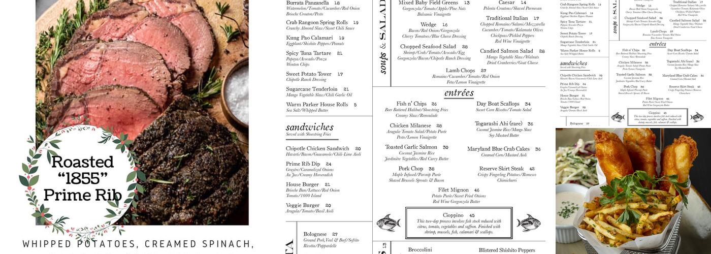 OPAH Seafood Grill Menu