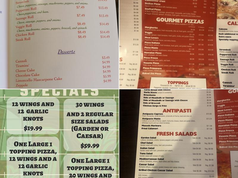 Pizza Mania Menu