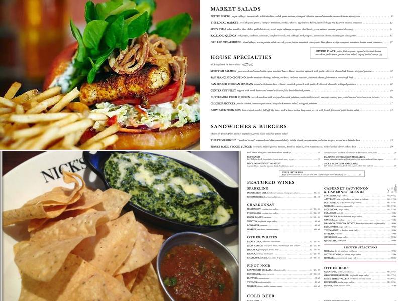 Nick's Laguna Beach Menu