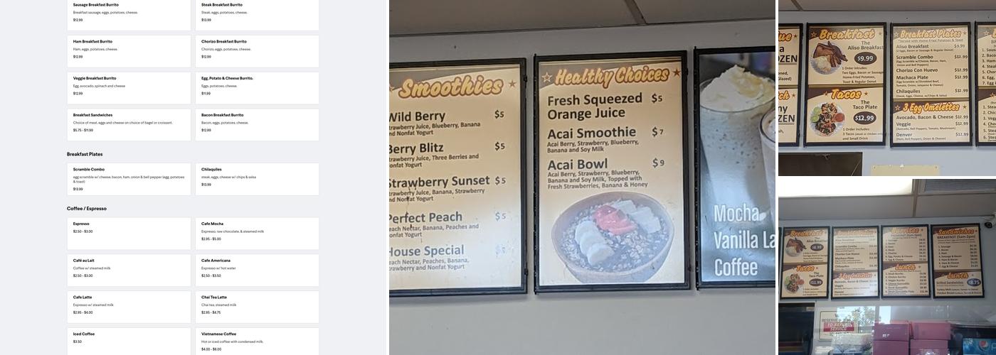 Aliso Coffee & Donut Menu