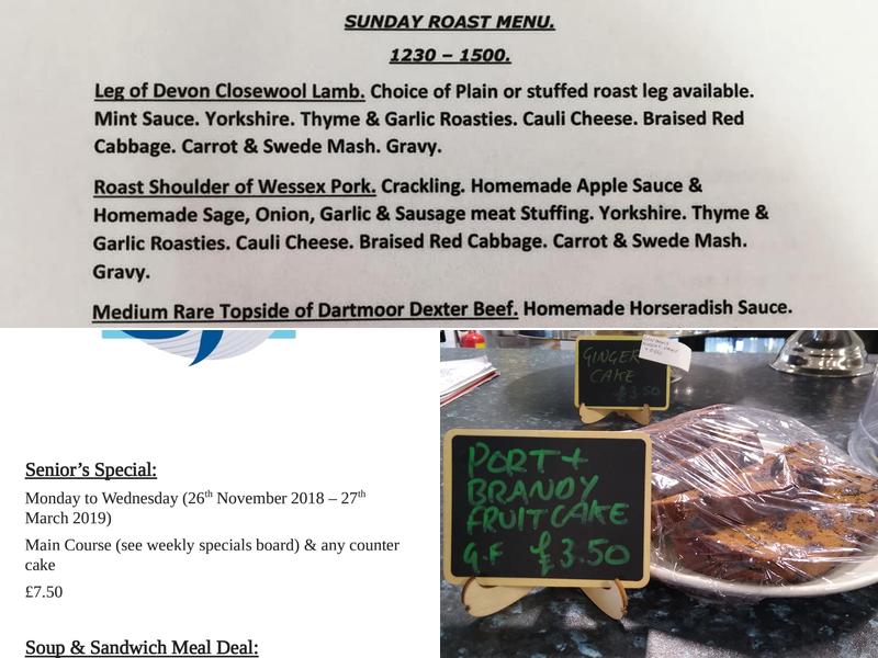 The Blue Whale Cafe Menu