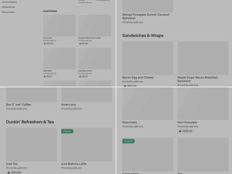 Dunkin' Menu