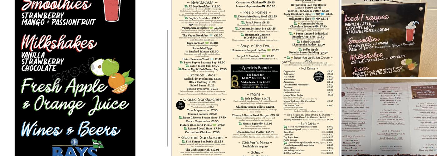 Cafe Bewleys Menu
