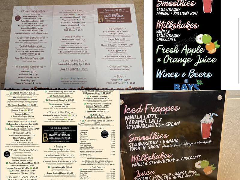 Cafe Bewleys Menu