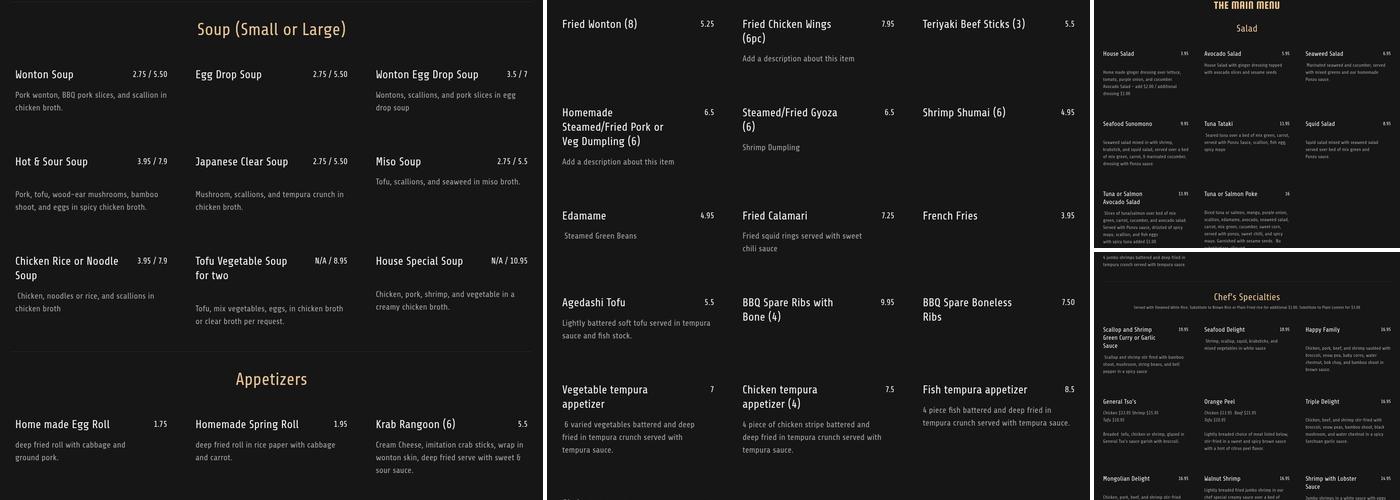 Rice N Roll Menu