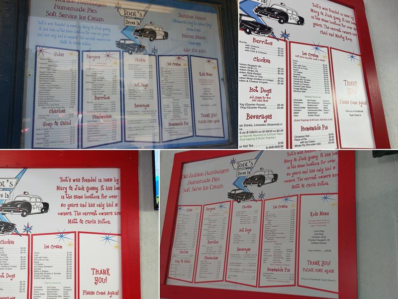Toots Drive-In Menu