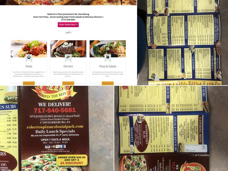 Roberto's Pizza Jonestown Rd Menu