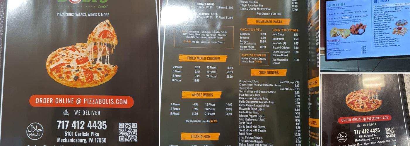 Pizza Boli's Menu